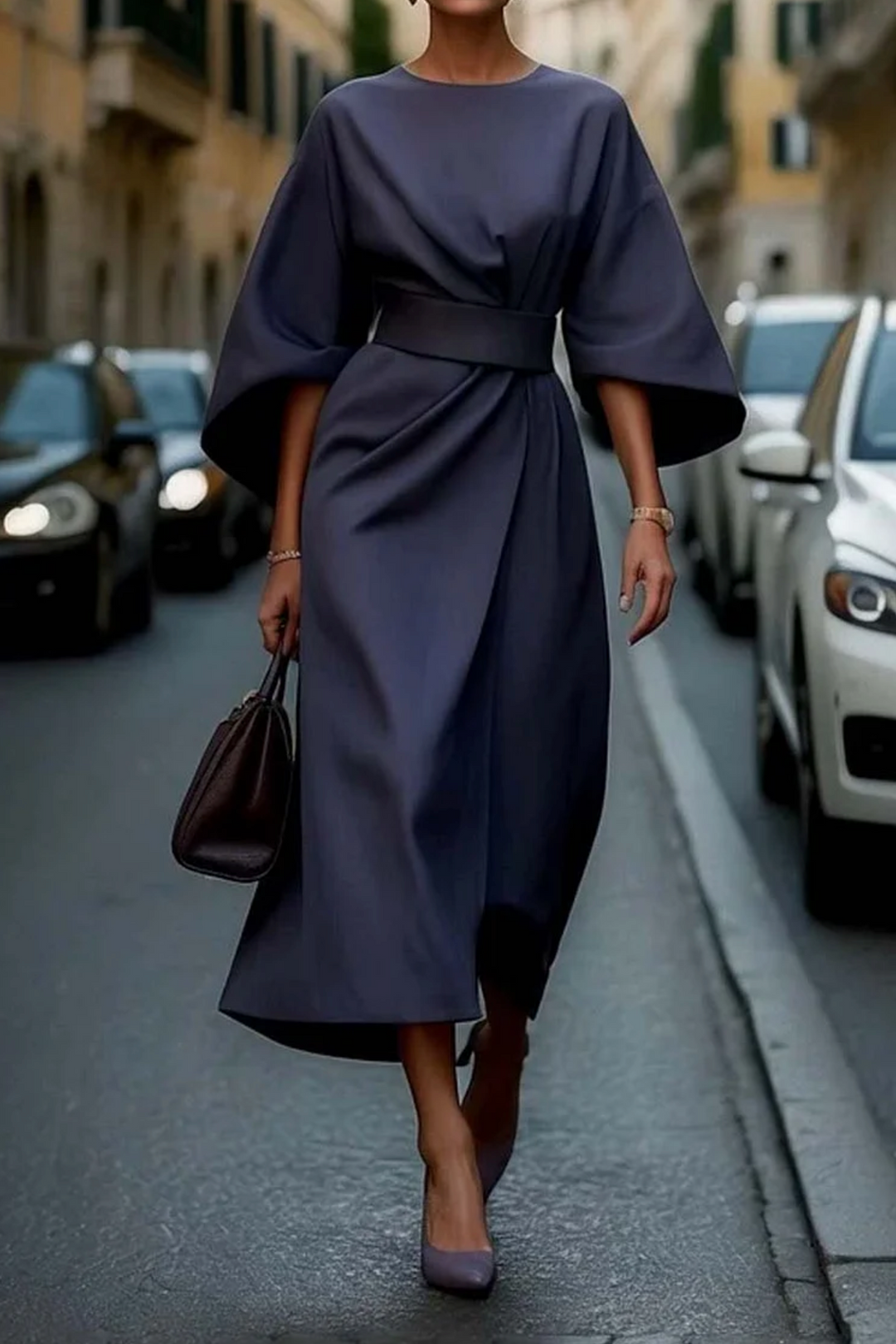 Ivy | Effortless Belted Cocktail Dress with Kimono Sleeves