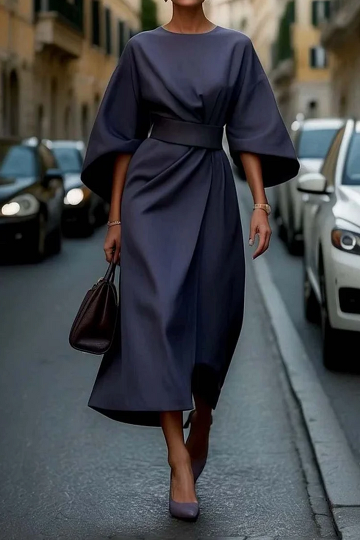 Ivy | Effortless Belted Cocktail Dress with Kimono Sleeves