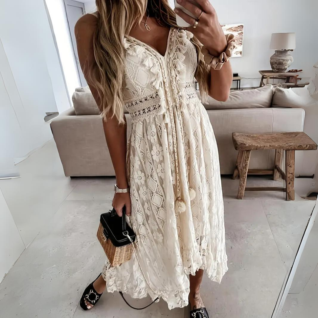 Ivy | Stylish Lace Boho Midi Races Dresses