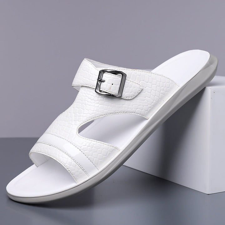 Jack | Croc-Embossed Buckle Strap Mens Slides
