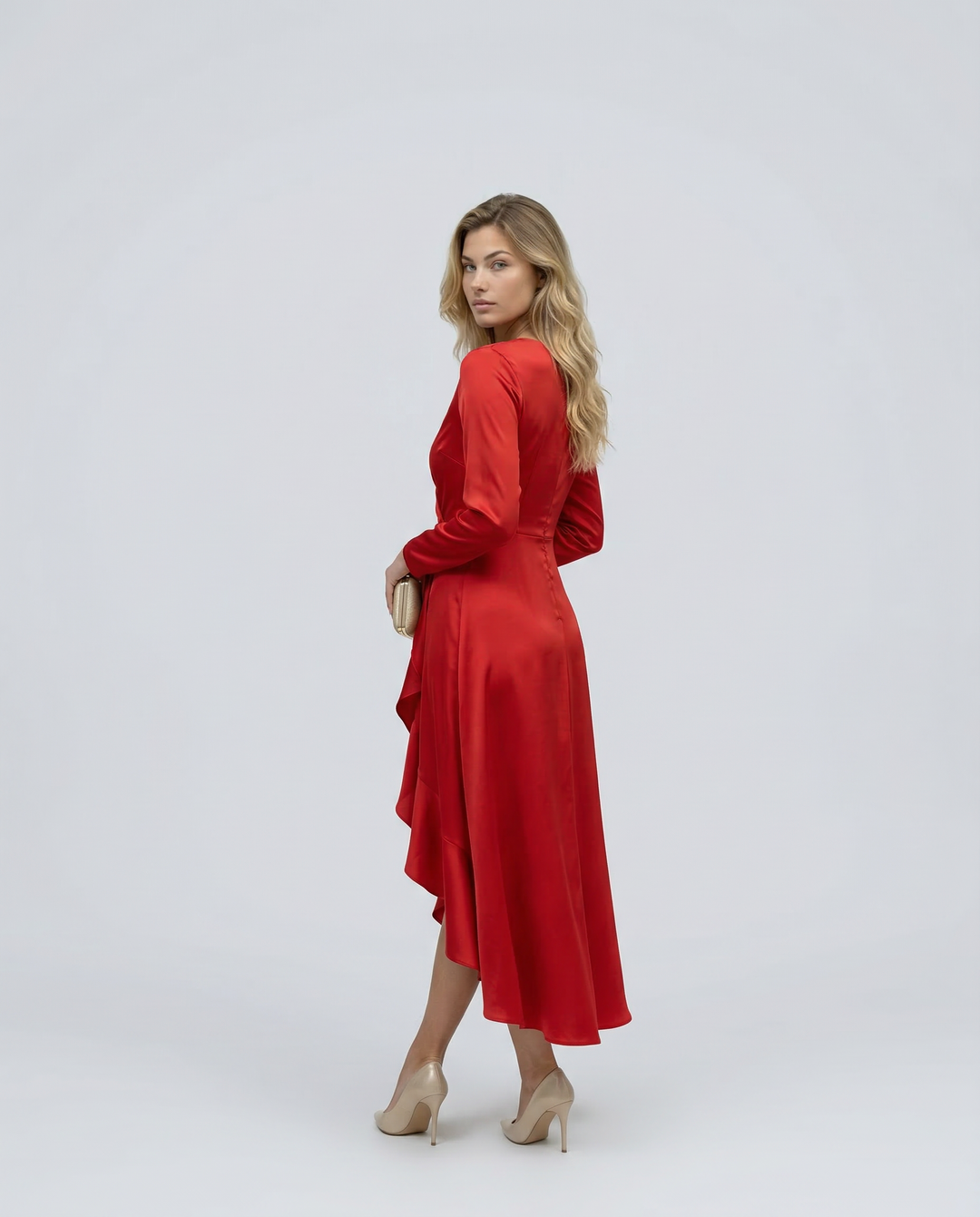 Jasmine | Classic Wrap Long Sleeve Party Dress
