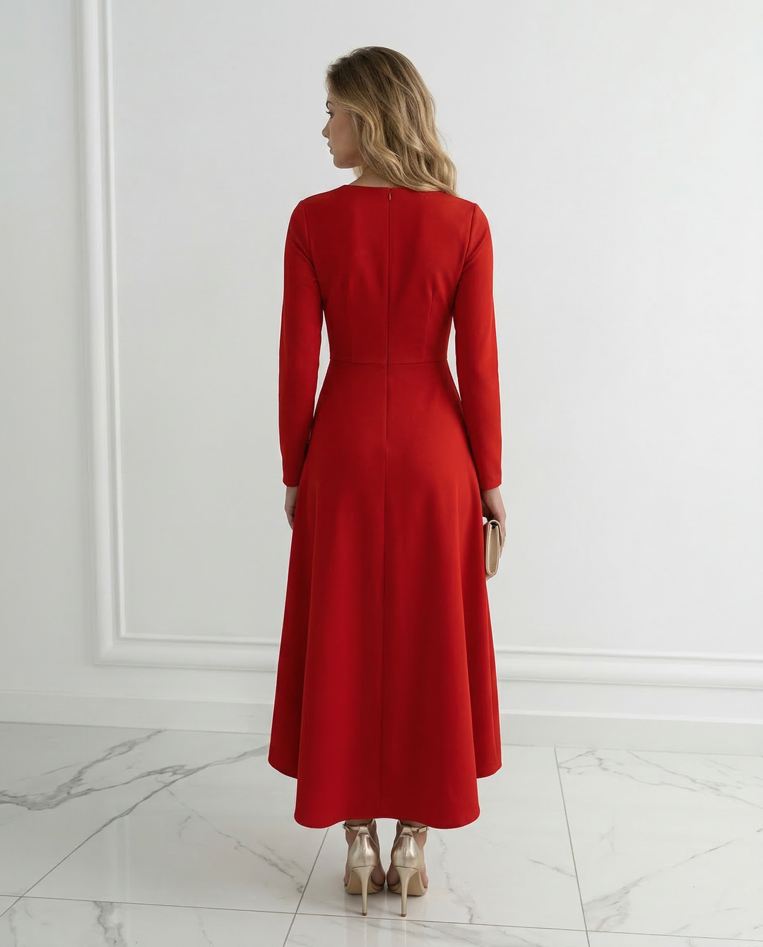 Jasmine | Classic Wrap Long Sleeve Party Dress