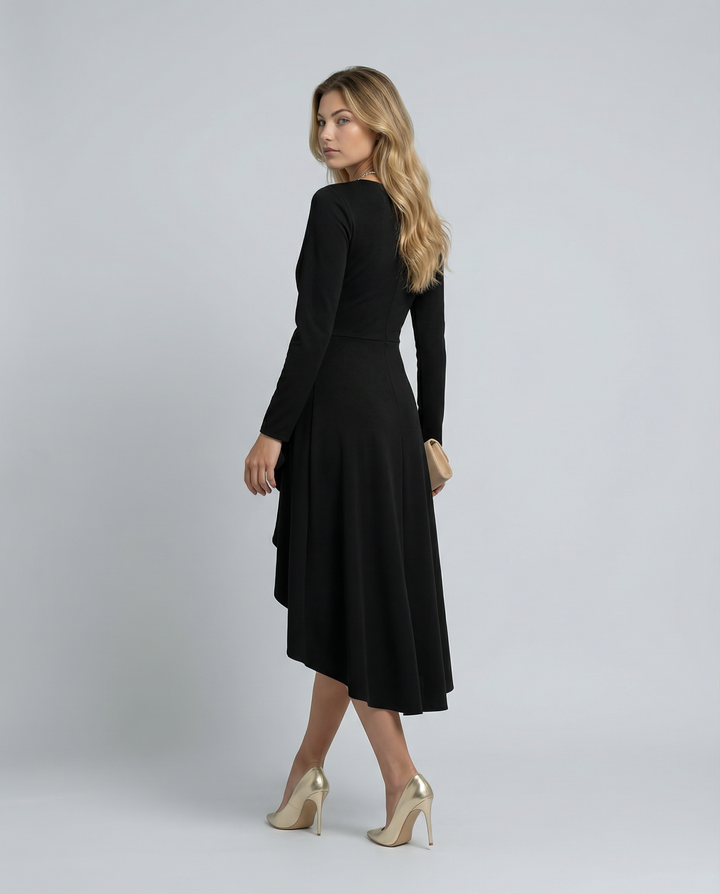 Jasmine | Classic Wrap Long Sleeve Party Dress