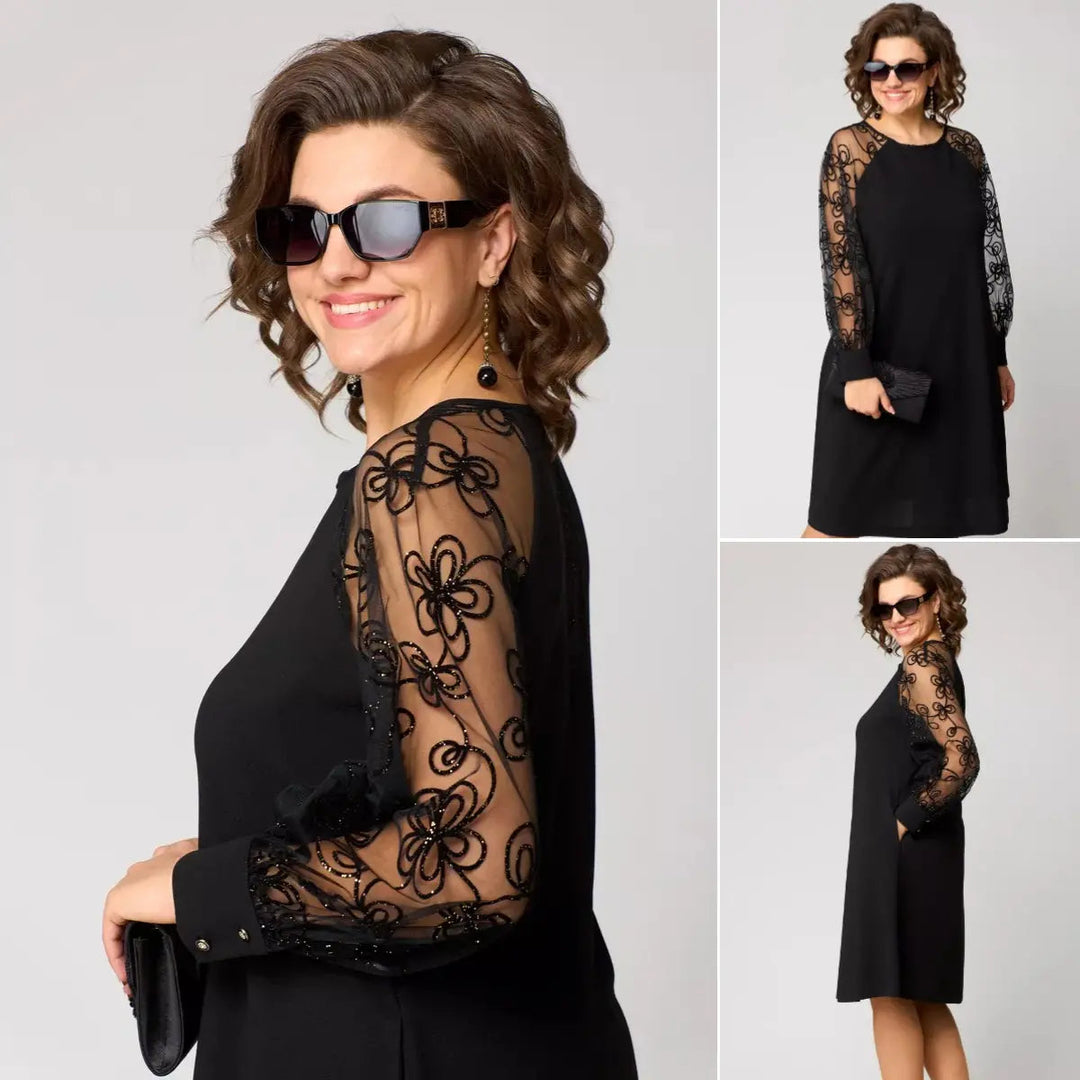 Jasmine | Effortless Lace Sleeve Races Dress for Wedding Guests