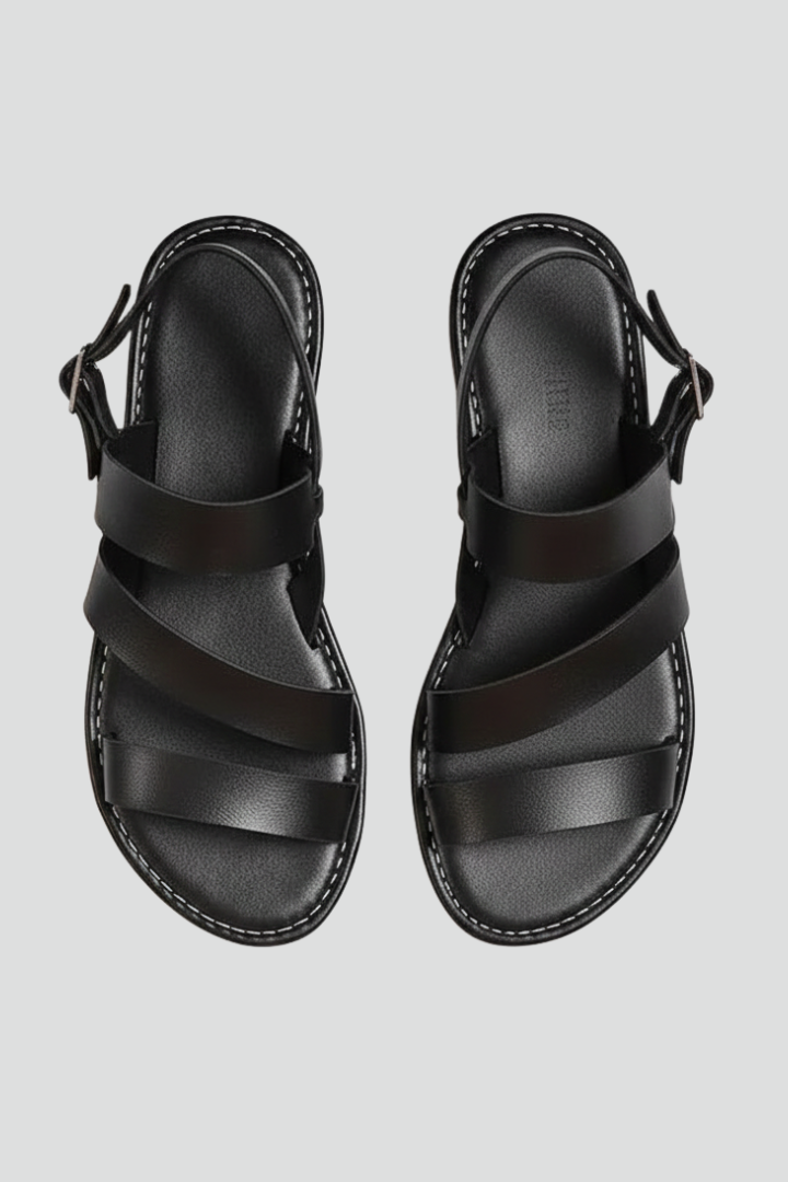 Jasmine | Sophisticated Strappy Open Toe Flat Sandals