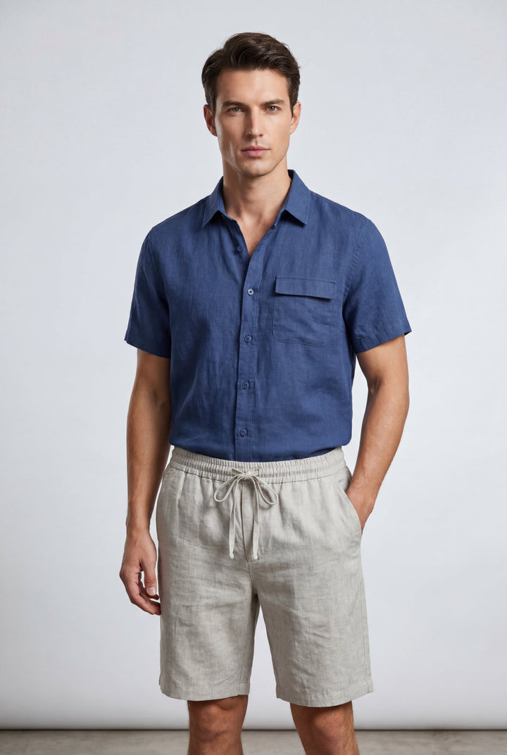 Jasper | Cosy Relaxed Fit Drawstring Linen Shorts