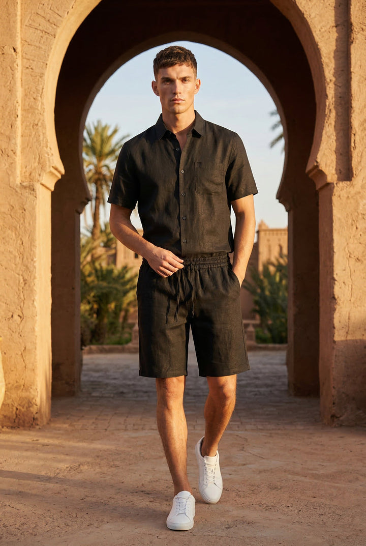 Jasper | Cosy Relaxed Fit Drawstring Linen Shorts