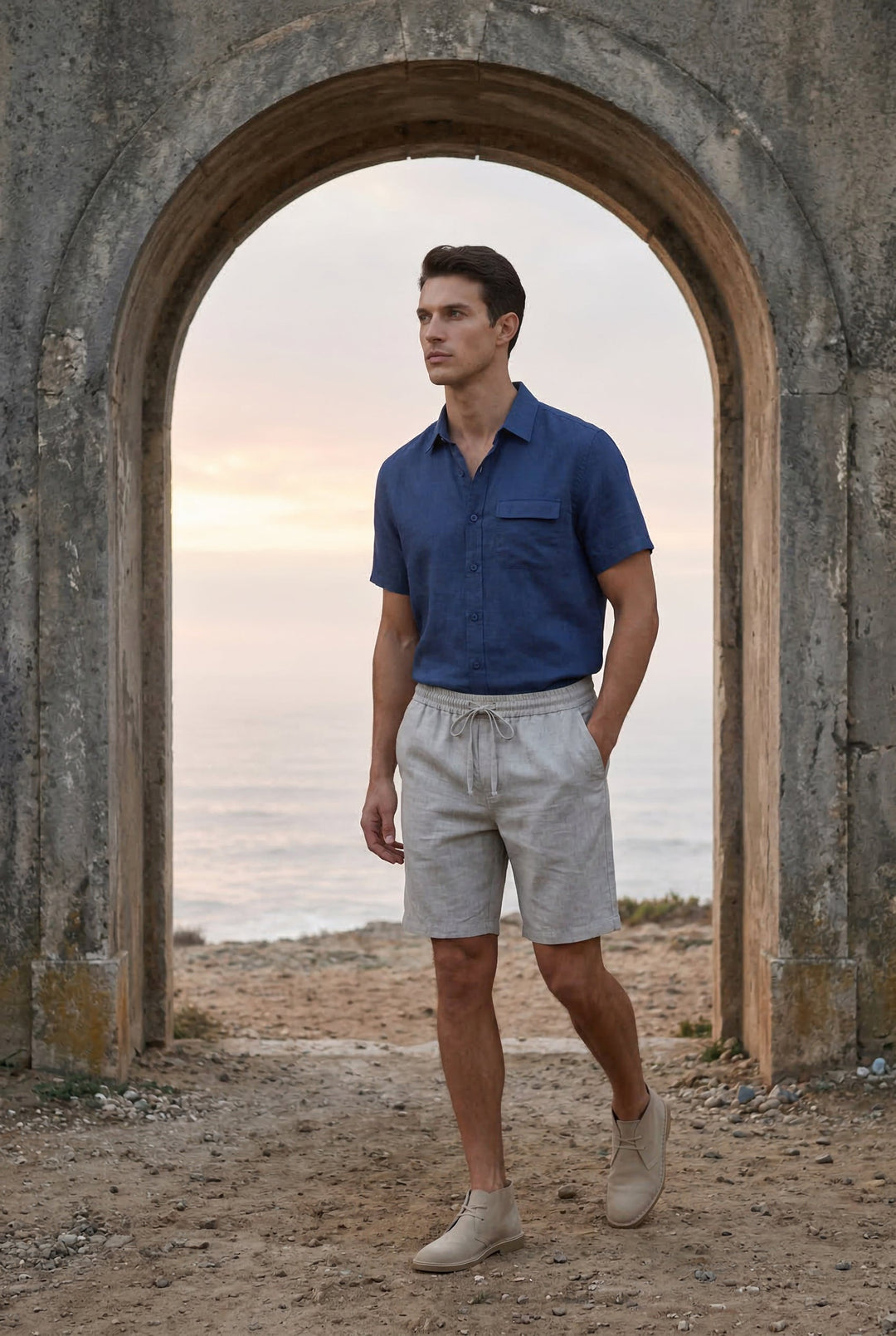 Jasper | Cosy Relaxed Fit Drawstring Linen Shorts