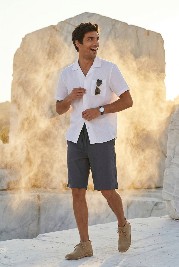 Jasper | Cosy Relaxed Fit Drawstring Linen Shorts