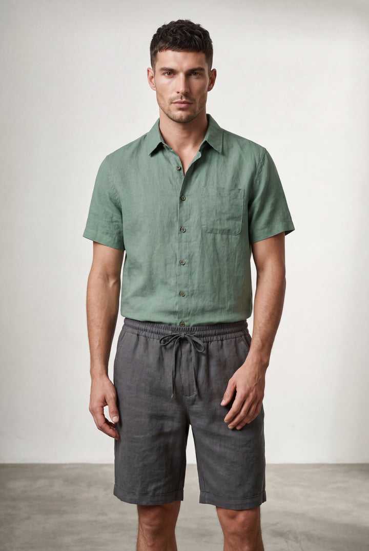 Jasper | Cosy Relaxed Fit Drawstring Linen Shorts