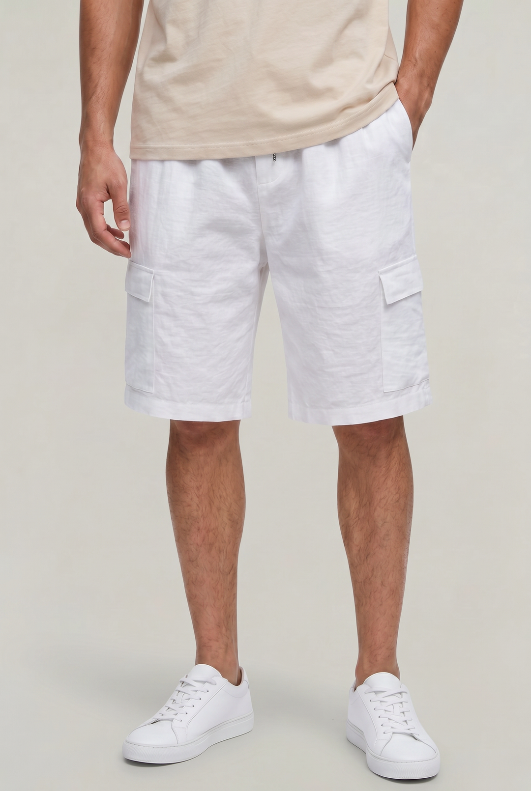Jordan | Polished Cargo Linen Shorts with Drawstring Waist