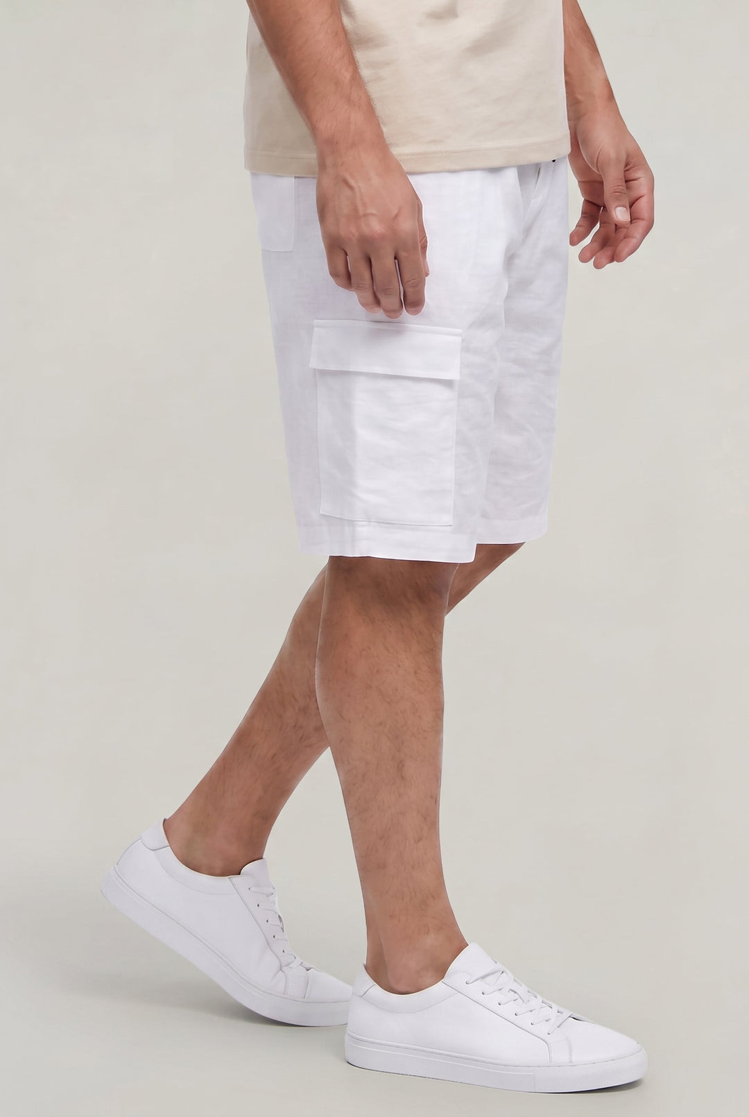Jordan | Polished Cargo Linen Shorts with Drawstring Waist