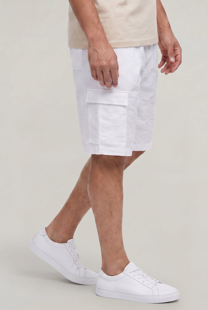 Jordan | Polished Cargo Linen Shorts with Drawstring Waist