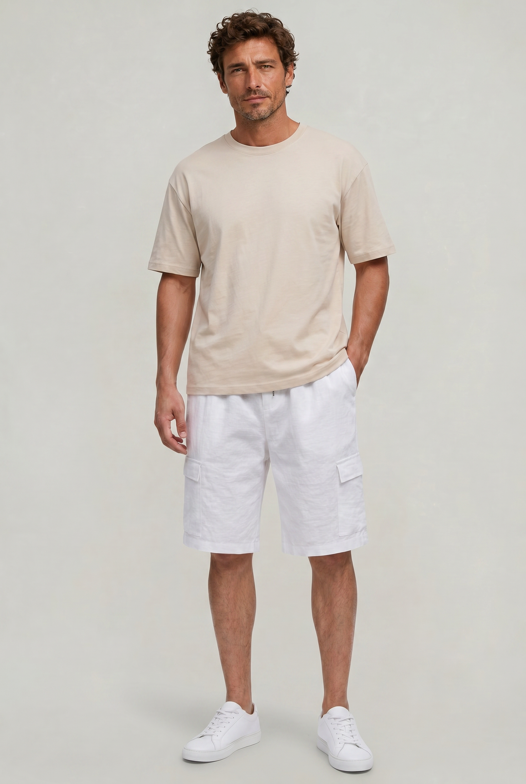 Jordan | Polished Cargo Linen Shorts with Drawstring Waist
