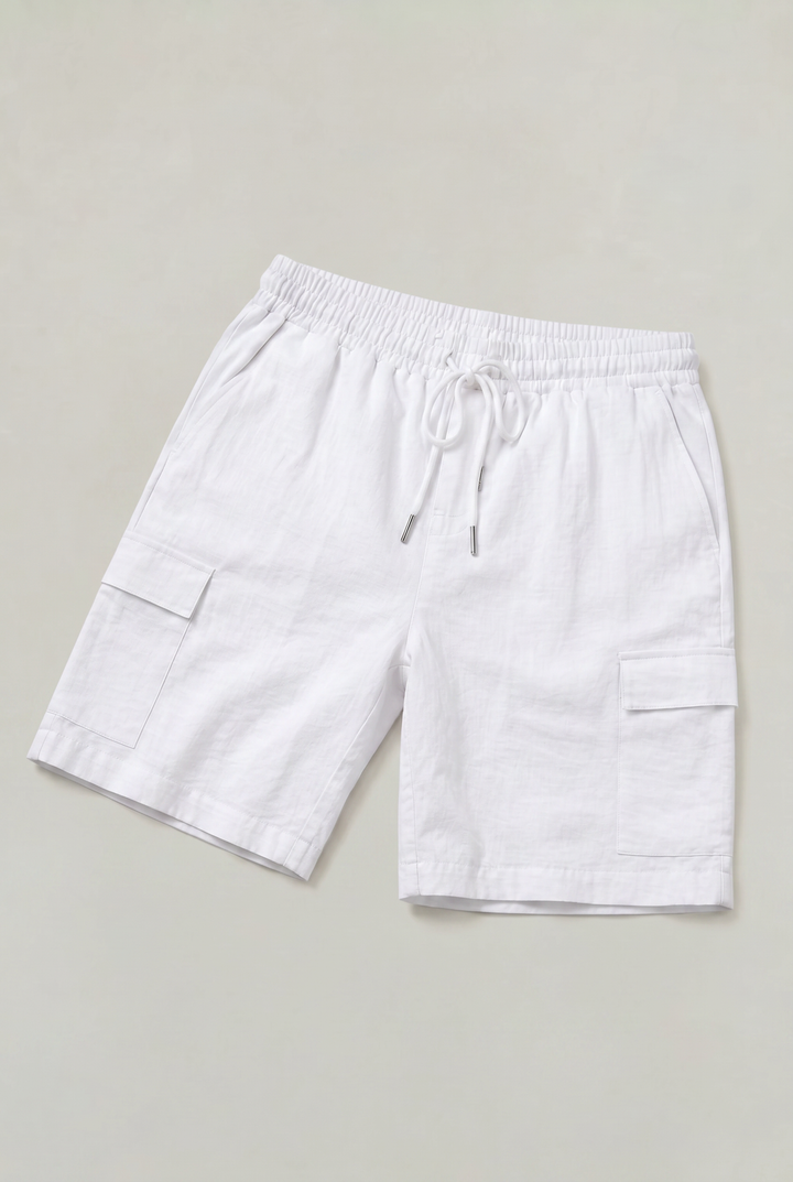 Jordan | Polished Cargo Linen Shorts with Drawstring Waist