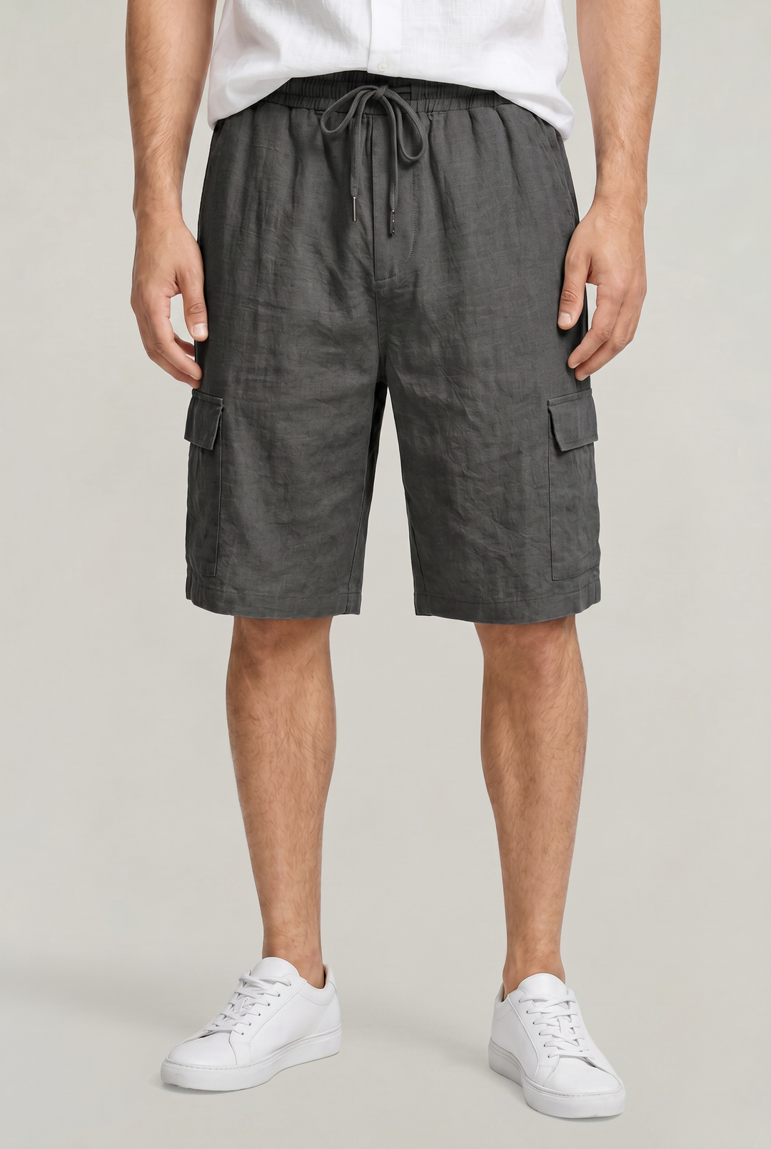 Jordan | Polished Cargo Linen Shorts with Drawstring Waist