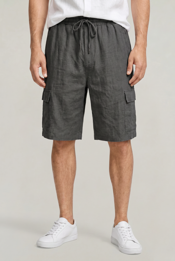 Jordan | Polished Cargo Linen Shorts with Drawstring Waist