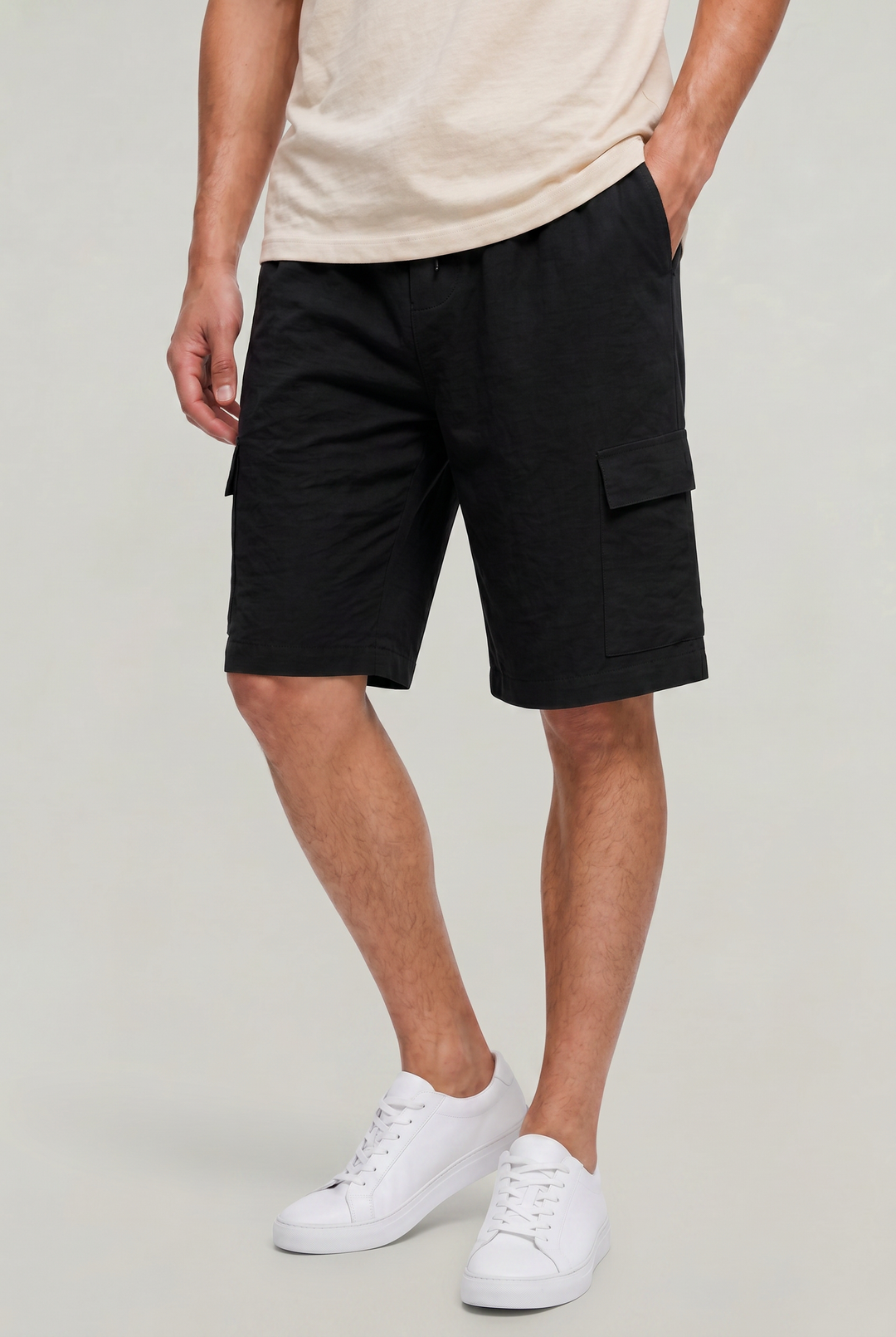 Jordan | Polished Cargo Linen Shorts with Drawstring Waist