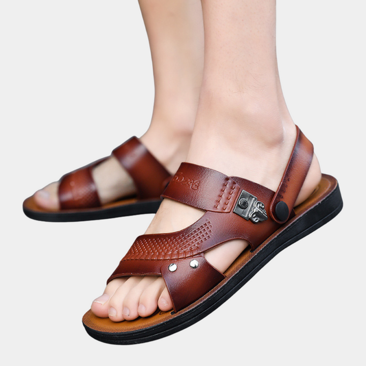 Jordan | Timeless Men Slides with Riveted Buckle Strap