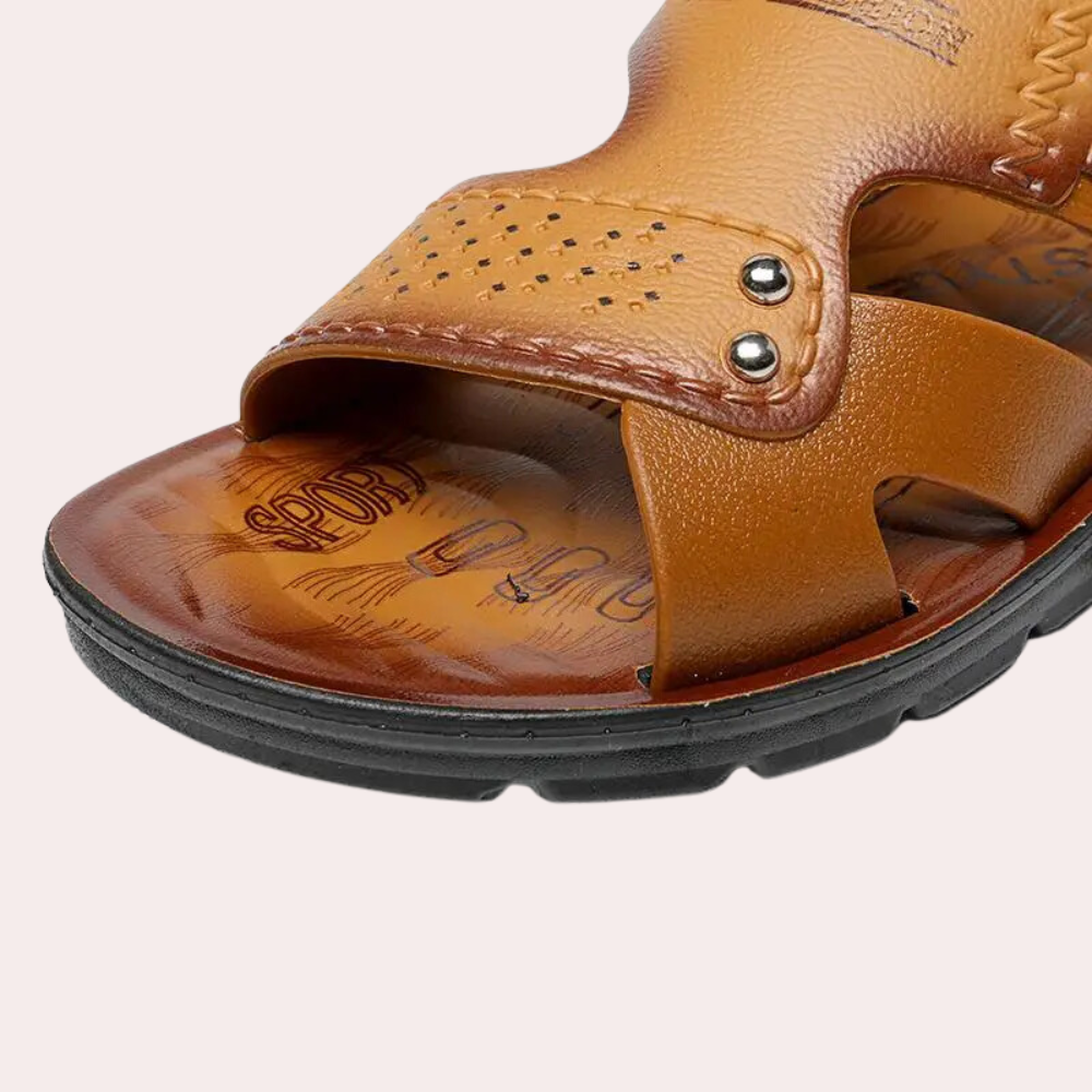 Jordan | Timeless Men Slides with Riveted Buckle Strap