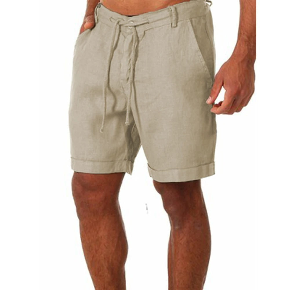 Joshua | Graceful Drawstring Linen Shorts for Summer