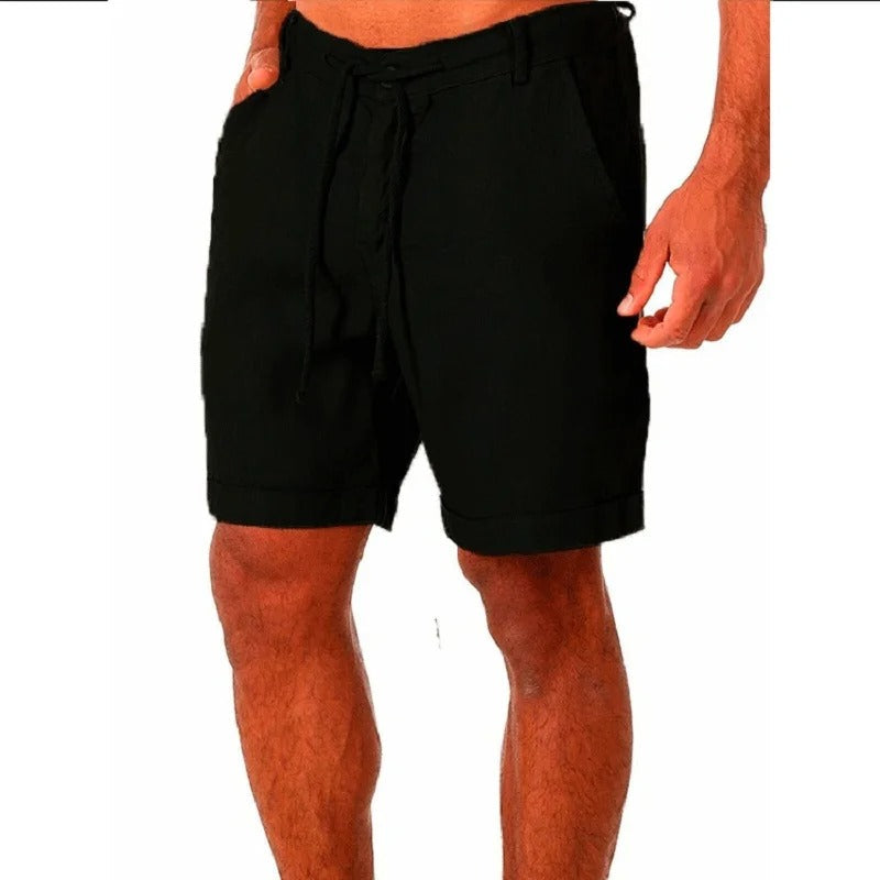 Joshua | Graceful Drawstring Linen Shorts for Summer