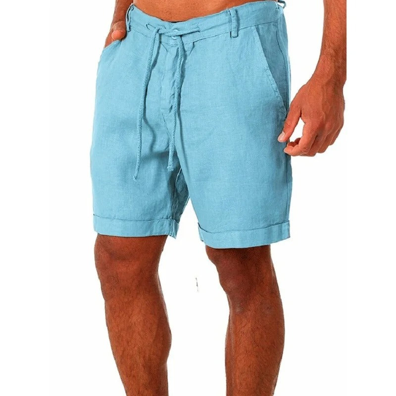 Joshua | Graceful Drawstring Linen Shorts for Summer