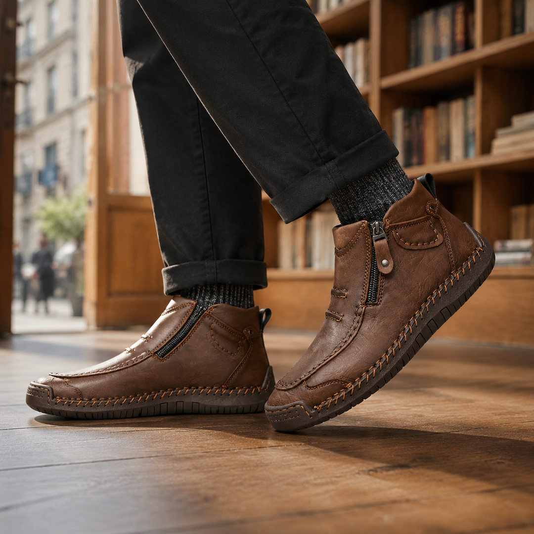 Julian | Sophisticated Ankle-High Orthopedic Shoes with Side Zip