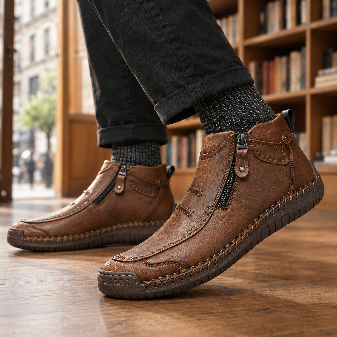 Julian | Sophisticated Ankle-High Orthopedic Shoes with Side Zip