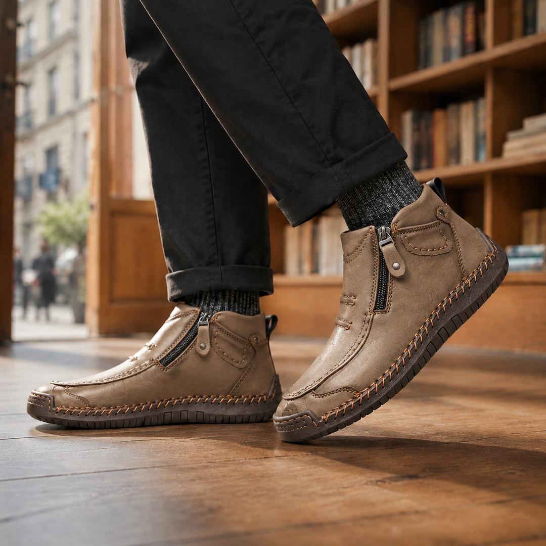 Julian | Sophisticated Ankle-High Orthopedic Shoes with Side Zip