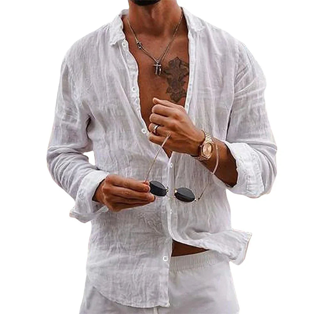 Kai | Elegant Relaxed Button-Up Linen Shirt