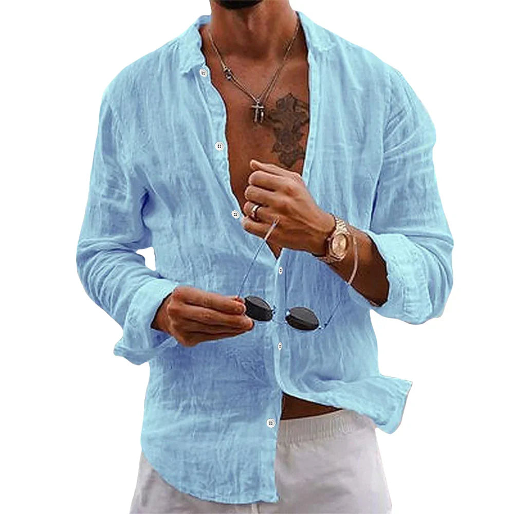 Kai | Elegant Relaxed Button-Up Linen Shirt