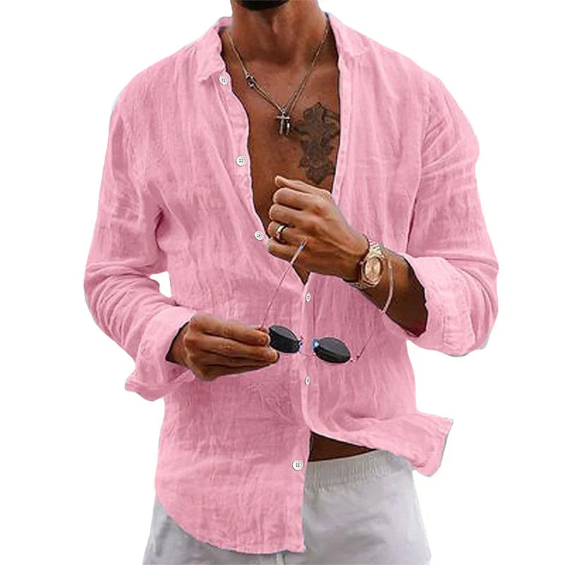 Kai | Elegant Relaxed Button-Up Linen Shirt