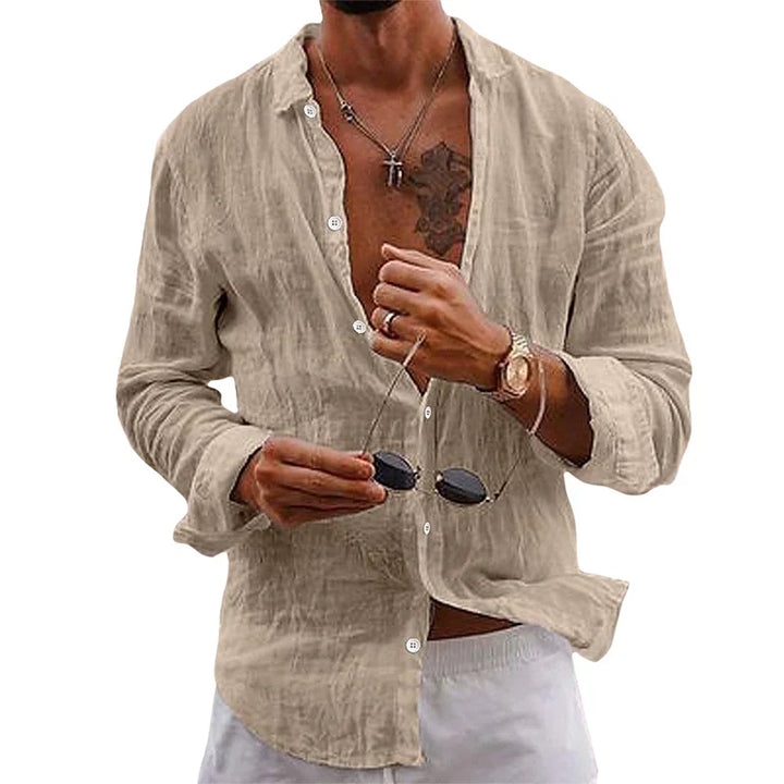 Kai | Elegant Relaxed Button-Up Linen Shirt