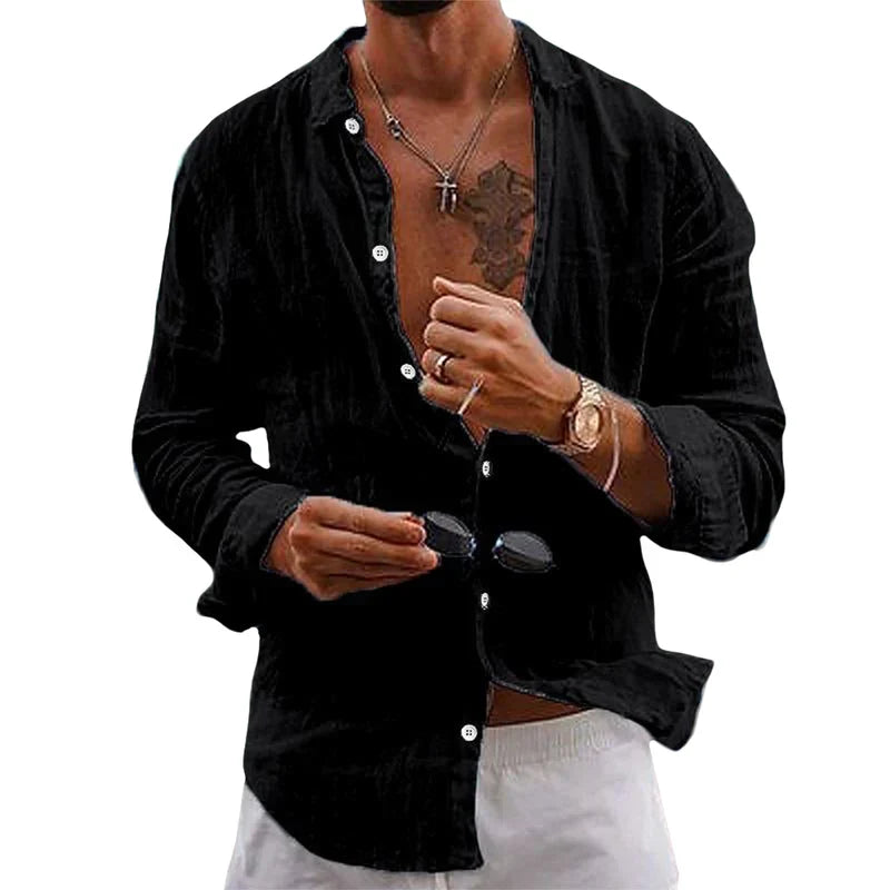 Kai | Elegant Relaxed Button-Up Linen Shirt