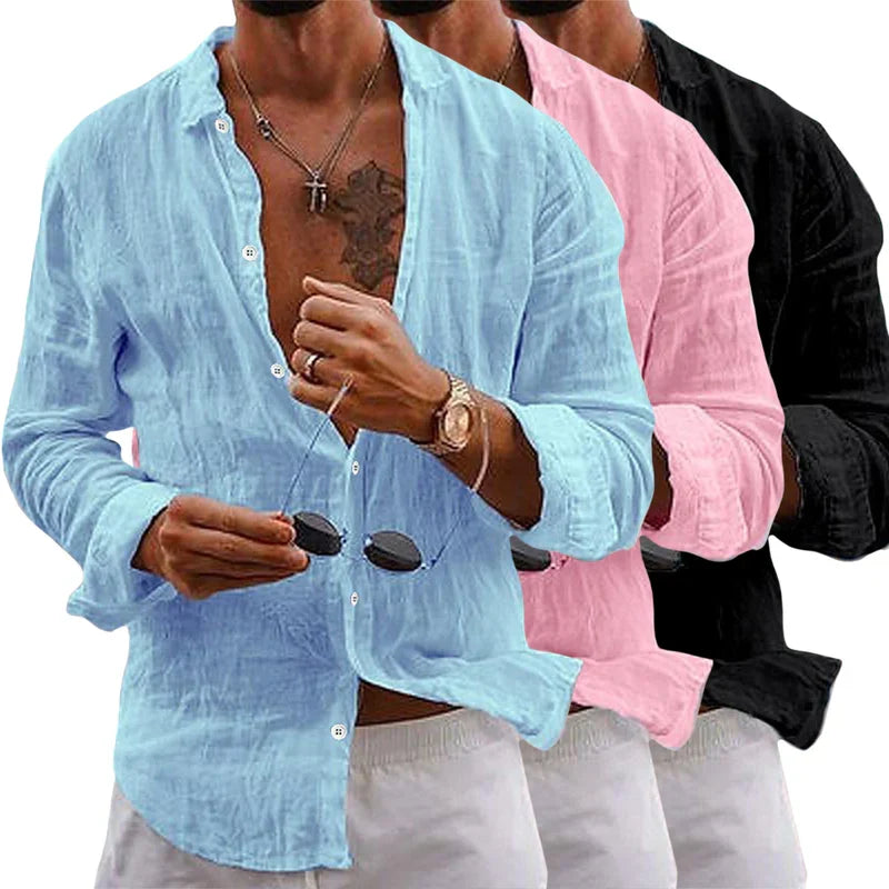 Kai | Elegant Relaxed Button-Up Linen Shirt