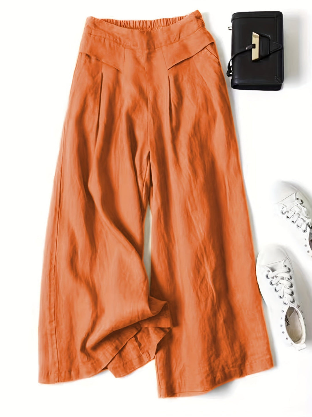 Kaia | Classic Pleated Wide Leg Linen Pants