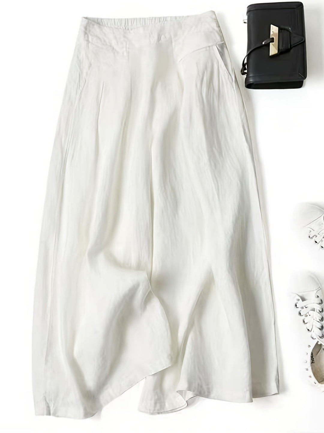 Kaia | Classic Pleated Wide Leg Linen Pants