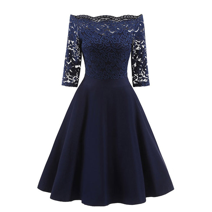 Kaia | Sophisticated Lace Sleeve Party Dress Midi