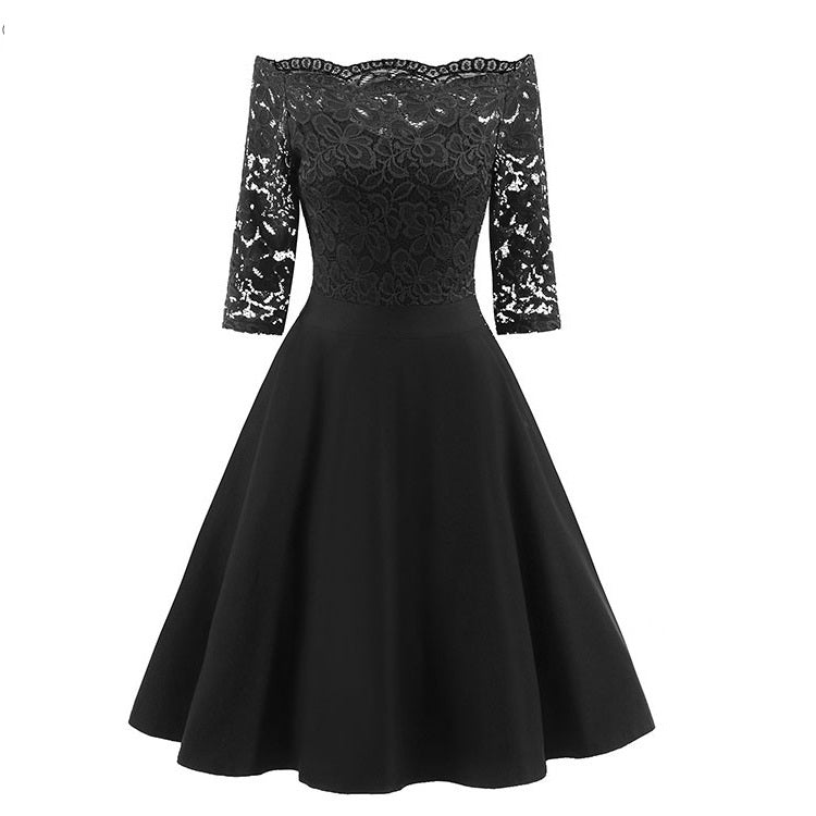 Kaia | Sophisticated Lace Sleeve Party Dress Midi
