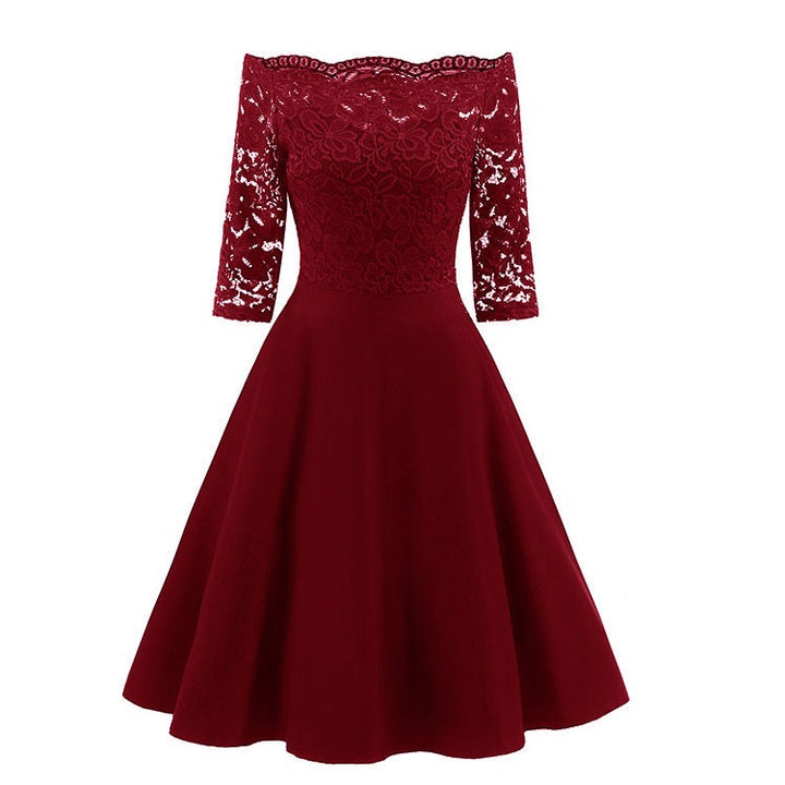 Kaia | Sophisticated Lace Sleeve Party Dress Midi