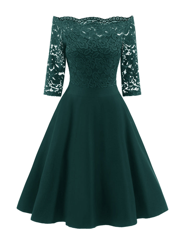 Kaia | Sophisticated Lace Sleeve Party Dress Midi