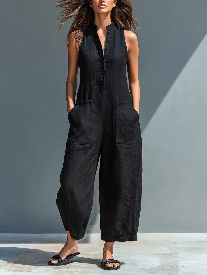 Lainey | Chic Sleeveless Wide Leg Casual Jumpsuit