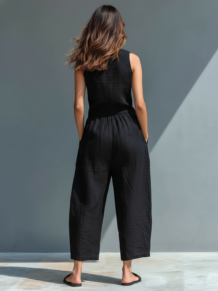 Lainey | Chic Sleeveless Wide Leg Casual Jumpsuit