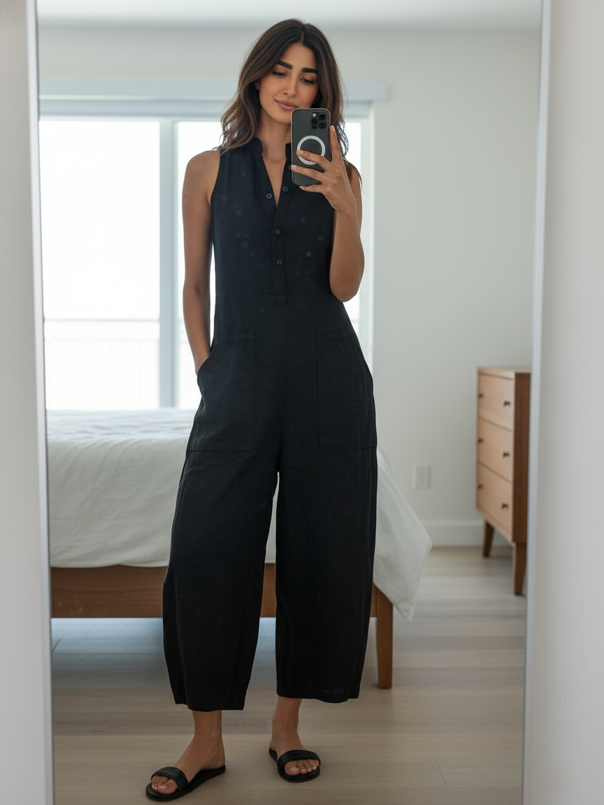 Lainey | Chic Sleeveless Wide Leg Casual Jumpsuit