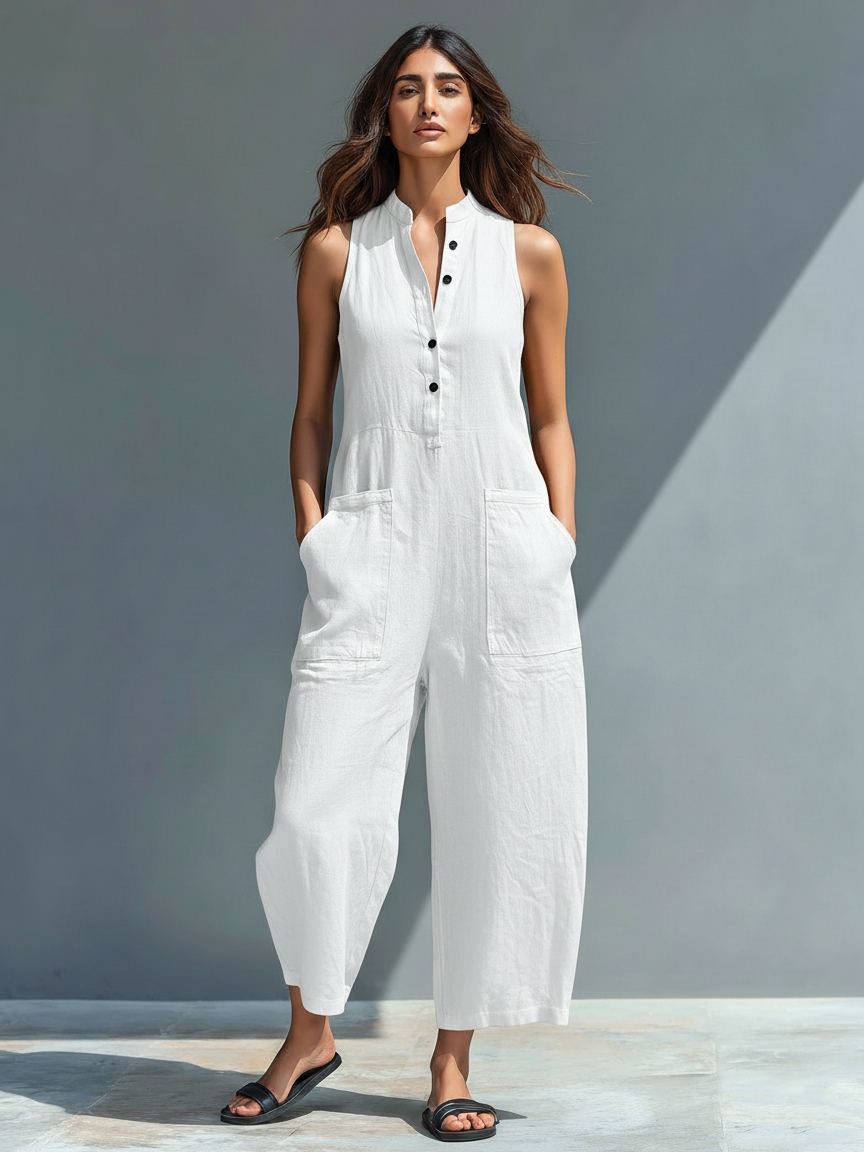 Lainey | Chic Sleeveless Wide Leg Casual Jumpsuit