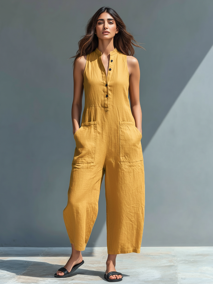 Lainey | Chic Sleeveless Wide Leg Casual Jumpsuit