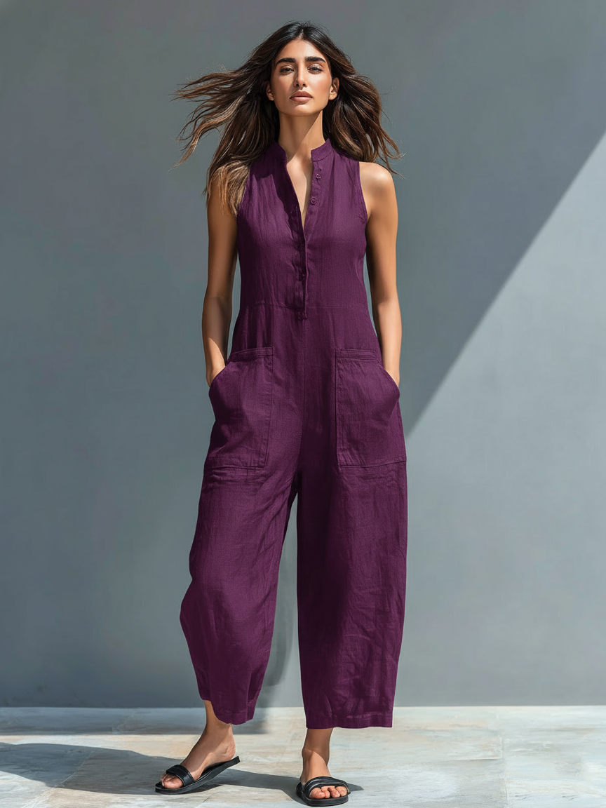Lainey | Chic Sleeveless Wide Leg Casual Jumpsuit