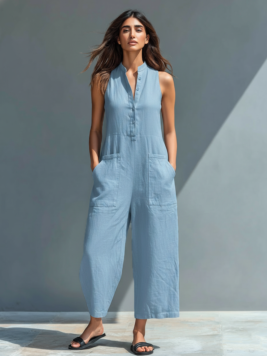 Lainey | Chic Sleeveless Wide Leg Casual Jumpsuit