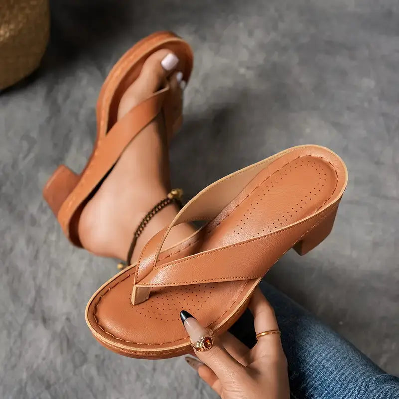 Lainey | Classic Platform Sandals with Wedge Heel Flip Flop Strap